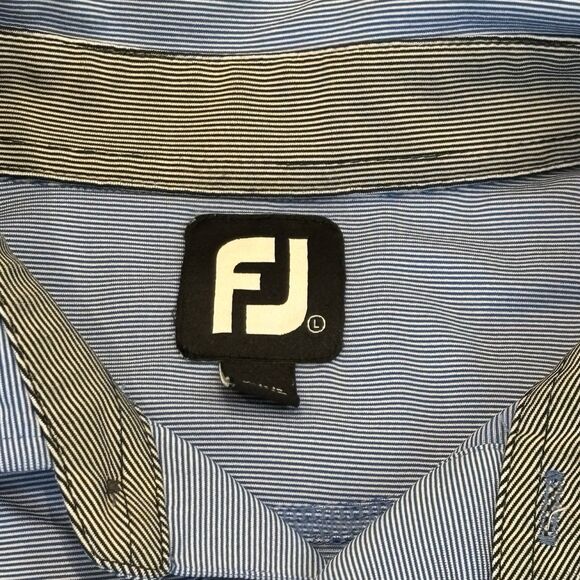Footjoy Golf Polo Shirt Mens Large Colorblock Blue Yellow Black Athletic Casual - Picture 2 of 8